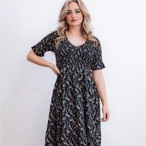 Lotta Smocked Maxi Dress- Baltic Born